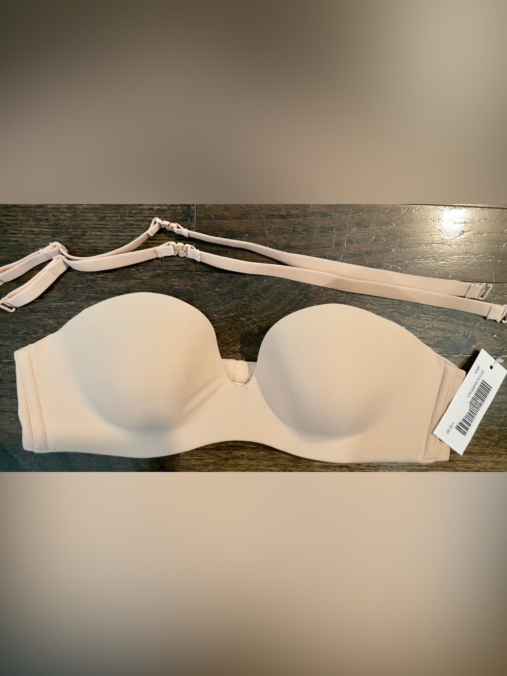 NWT Simone Pérèle Strapless Push-Up Bra 34B Nude Convertible Multi-Way